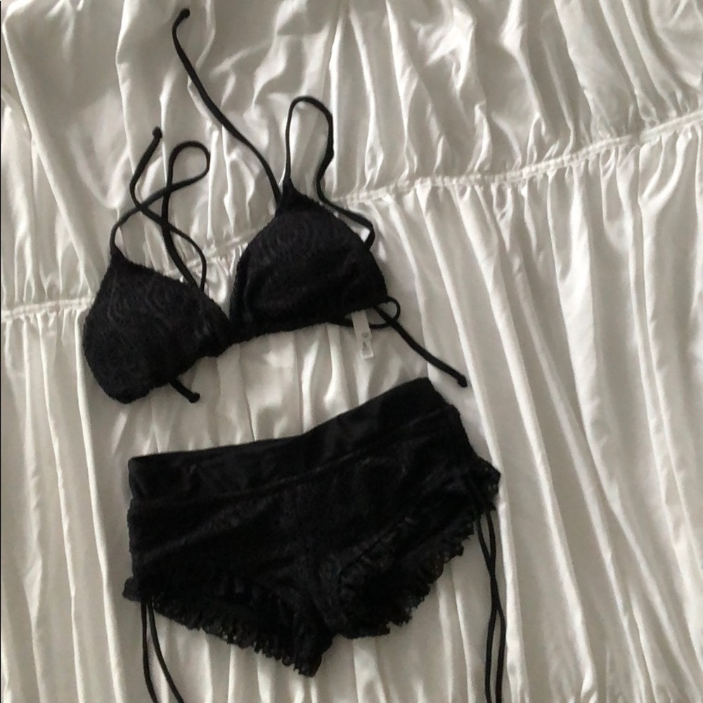 Black bikini top and bottom